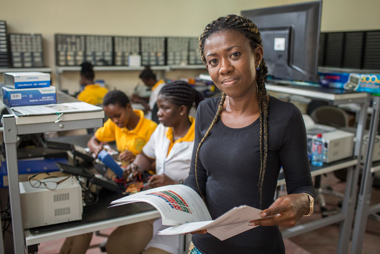 Promoting a better future for her students: Edna Boafo, head of the college in Accra.