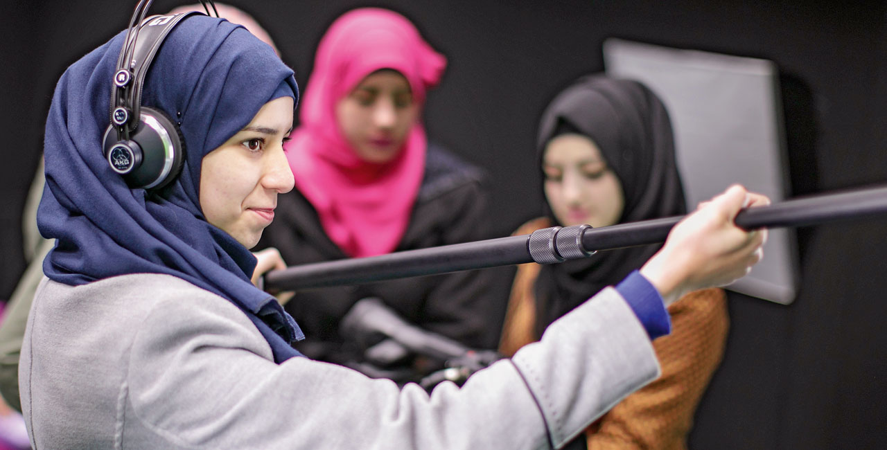 A good environment for learning new skills: the film studio in the ‘competence centre’ at the Palestine Technical College for Girls in Ramallah.