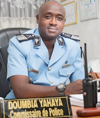 Yahaya Doumbia (39), Police commissioner, studied economics and attended the police college from 2007 to 2009. He is now Assistant Director of the police records department.
