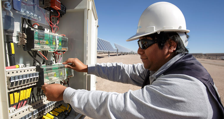 Luis Lopez, technical manager of the solar power plant