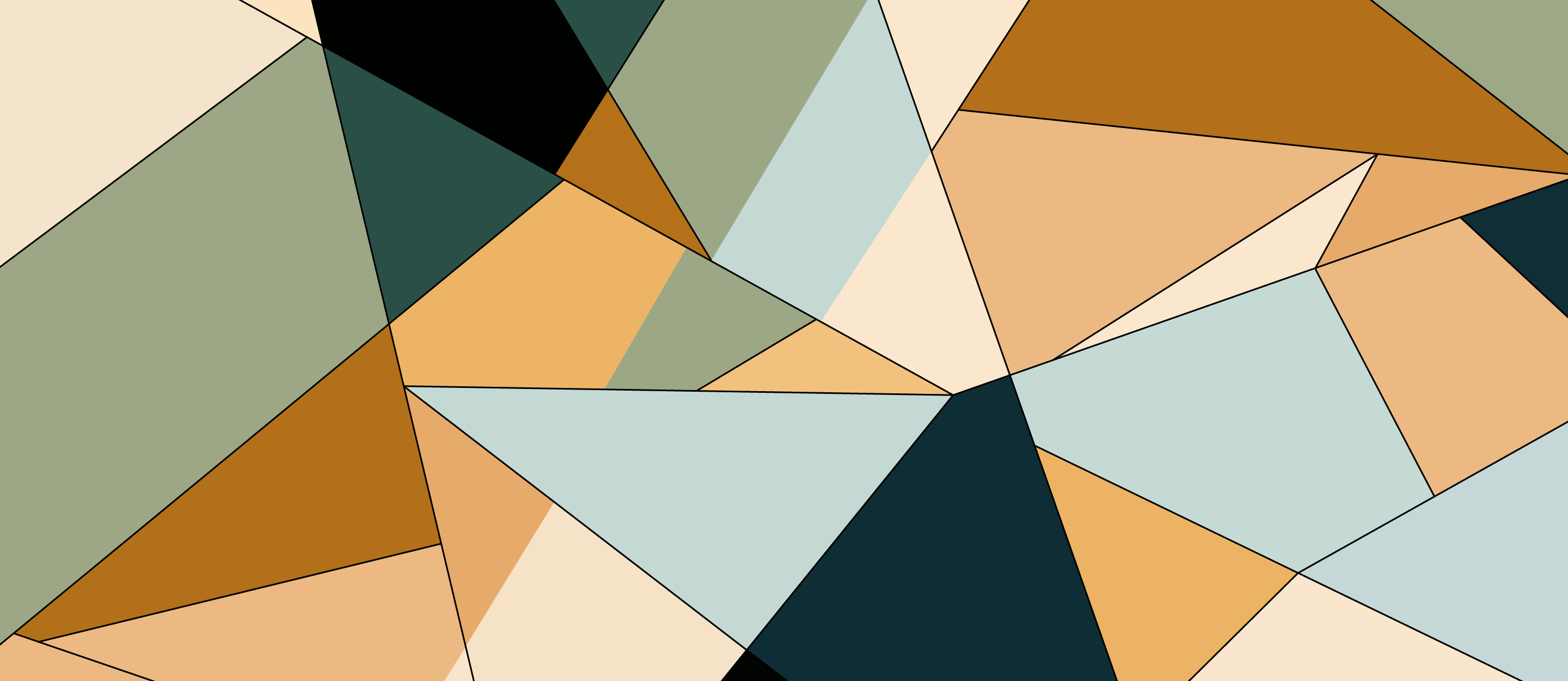 Illustrationen: Midjourney; Prompt: 3st kommunikation Abstrakte Komposition aus überlappenden Polygonen in gedeckten Tönen wie Grün, Beige, Schwarz und Ocker ohne erkennbare Figuren oder Objekte.