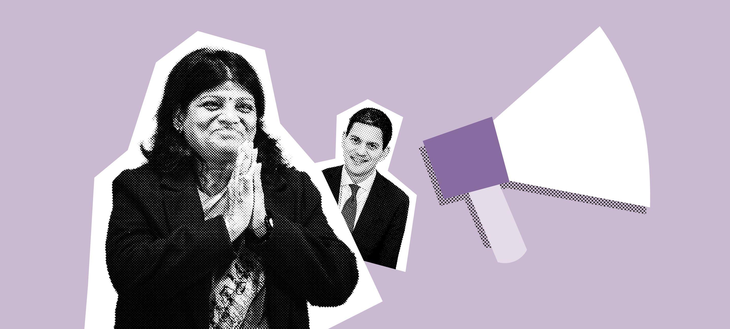 Illustration mit Megafon für feministische Entwicklungspolitik